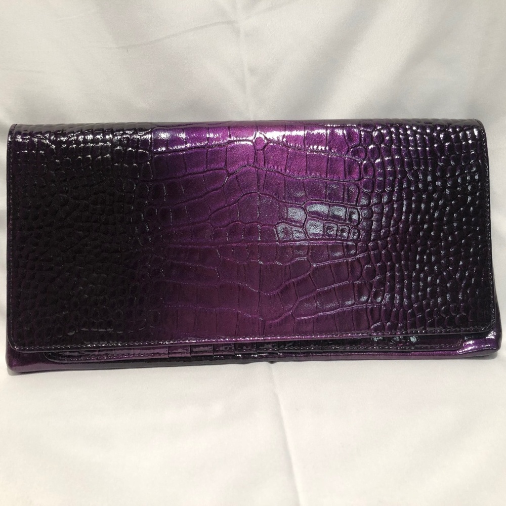 Purple Clutch - Faux Reptile